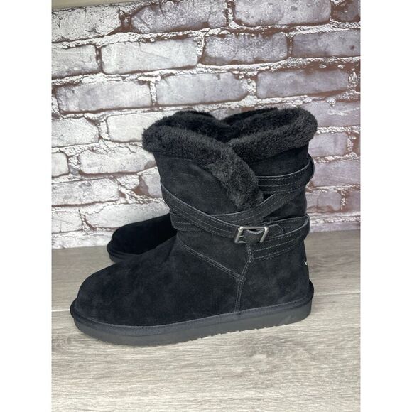 Koolaburra UGG Delene Black Suede Boots Buckle Boots Women’s 10M US/41EU 1121504 - Picture 9 of 16